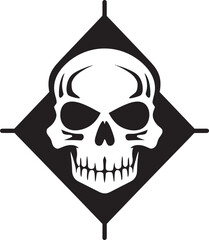 Lethal Emblem Toxic Skull Logo Design Icon Radioactive Remains Vector Icon of Toxic Skull