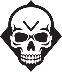 Chemical Contour Graphic Design with Toxic Skull Icon Virulent Visage Toxic Skull Vector Logo