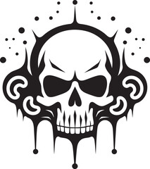Contaminated Cranium Toxic Skull Icon Design Biohazard Boneyard Vector Graphic of Toxic Skull