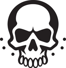 Radioactive Remains Vector Icon of Toxic Skull Chemical Contour Graphic Design with Toxic Skull Icon