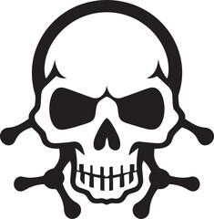Poisonous Profile Vector Logo featuring Toxic Skull Contaminated Cranium Toxic Skull Icon Design