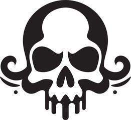 Hazardous Cranium Graphic Icon of Toxic Skull Poisonous Profile Vector Logo featuring Toxic Skull