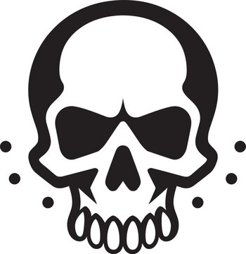 Radioactive Remains Vector Icon of Toxic Skull Chemical Contour Graphic Design with Toxic Skull Icon