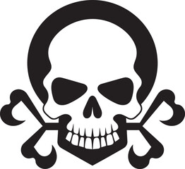 Hazardous Cranium Graphic Icon of Toxic Skull Poisonous Profile Vector Logo featuring Toxic Skull