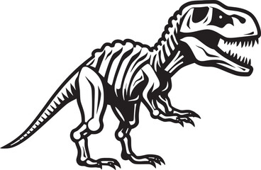 Dino Dominion Iconic Design of T Rex Skeleton Jurassic Icon Tyrannosaurus Skeleton Vector Logo