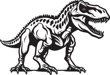 Paleontological Majesty Vector Graphic of T Rex Skeleton Tyrants Triumph Iconic T Rex Skeleton Logo