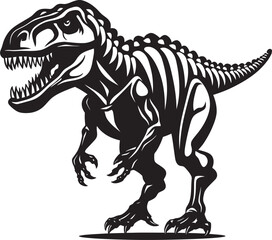 Rex Resurgence T Rex Skeleton Icon Emblem Tyrannosaurus Tribute Vector Logo Design