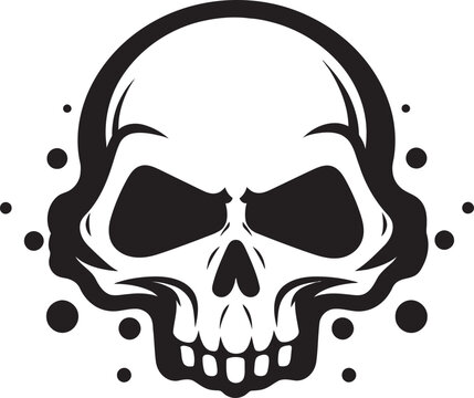 Contaminated Cranium Toxic Skull Icon Design Biohazard Boneyard Vector Graphic of Toxic Skull