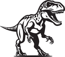 Ancient Apex T Rex Skeleton Graphic Emblem Tyrannosaurus Tribute Iconic Vector Logo
