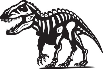 Mesozoic Mark Tyrannosaurus Skeleton Emblem Rex Resurgence T Rex Skeleton Vector Design