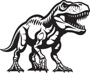 Rex Resurgence T Rex Skeleton Logo Design Icon Jurassic Relic Vector Icon of Tyrannosaurus Skeleton