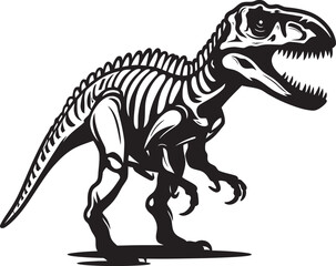 Tyrannosaurus Tribute Vector Graphic Logo Jurassic Jewel T Rex Skeleton Emblem