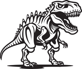 Paleontological Prestige T Rex Icon Design Tyranno Traces Dino Skeleton Vector Logo