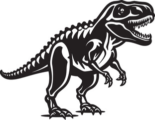 Fossilized Tyrant T Rex Skeleton Icon Design Prehistoric Powerhouse Tyrannosaurus Logo