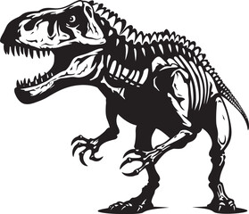 Paleontological Prestige T Rex Icon Design Tyranno Traces Dino Skeleton Vector Logo