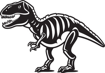 Paleontological Majesty Vector Graphic of T Rex Skeleton Rex Resurgence T Rex Skeleton Logo Design Icon