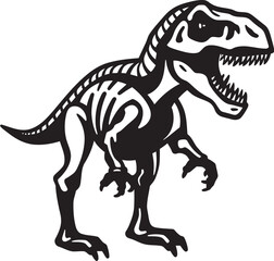 Fossil Finesse T Rex Skeleton Icon Design Ancient Artifact T Rex Vector Emblem
