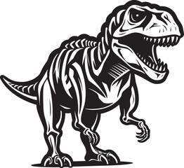 Dino Dynasty Iconic T Rex Skeleton Design Primeval Profile Tyrannosaurus Graphic Icon