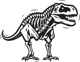 Fototapeta na wymiar Primeval Profile Tyrannosaurus Graphic Icon Fossilized Majesty T Rex Skeleton Vector Emblem