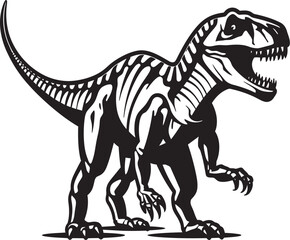 Fossil Finesse T Rex Skeleton Vector Emblem Jurassic Jewel Tyrannosaurus Logo Emblem