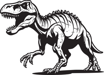 Jurassic Jewel Tyrannosaurus Skeleton Icon Emblem Mesozoic Majesty T Rex Vector Graphic