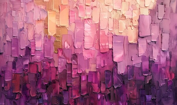 Textured Purple Palette Knife Abstract Painting
