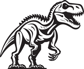 Ancient Apex Tyrannosaurus Logo Vector Primeval Profile T Rex Skeleton Graphic Emblem