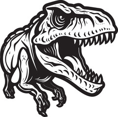 Primeval Profile T Rex Skeleton Graphic Emblem Paleontological Powerhouse Vector Tyrannosaurus Icon