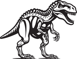 Tyrants Tribute Tyrannosaurus Iconic Design Dino Dynasty T Rex Skeleton Vector Emblem