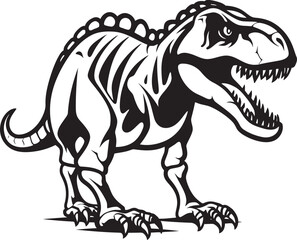 Paleontological Powerhouse Vector Tyrannosaurus Icon Mesozoic Majesty T Rex Skeleton Emblem