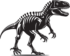 Paleontological Majesty Vector Graphic of T Rex Skeleton Rex Resurgence T Rex Skeleton Logo Design Icon