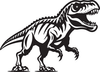 Ancient Apex Tyrannosaurus Skeleton Icon Design Paleontological Majesty Vector Graphic of T Rex Skeleton