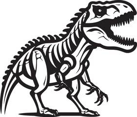 Fototapeta premium Prehistoric Power Graphic Icon of Tyrannosaurus Skeleton Dinosaur Dynasty Vector Logo featuring T Rex Skeleton