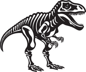 Tyrants Trophy Tyrannosaurus Skeleton Vector Logo Dino Dominion Iconic Design of T Rex Skeleton