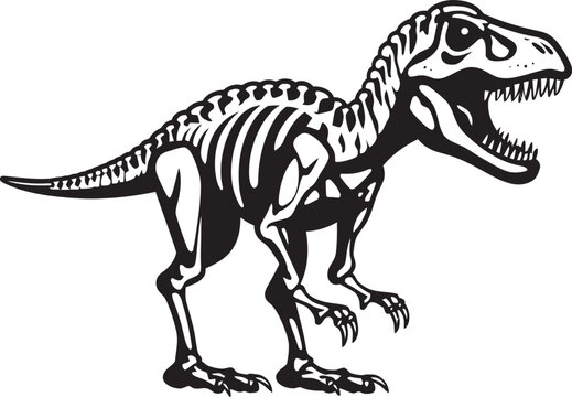 recommend clip art: Dinosaur Dynasty Vector Logo featuring T Rex Skeleton Ancient Apex Tyrannosaurus Skeleton Icon Design