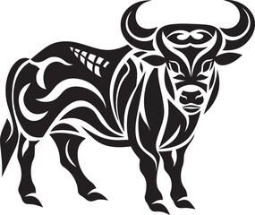 Exotic Bovine Vector Bull in Tahitian Theme Polynesian Power Tahiti Bull Vector Icon