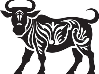 Tribal Treasure Tahitian Bull Vector Design Pacific Paradise Bull Logo in Tahiti Theme
