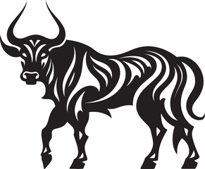 Tribal Treasure Tahitian Bull Vector Design Pacific Paradise Bull Logo in Tahiti Theme