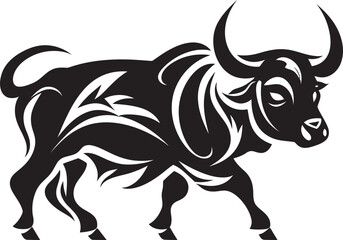 Tribal Taurus Vector Bull Logo in Tahiti Style Polynesian Power Bull Icon in Tahiti Style