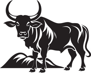 Island Impressions Tahiti Style Bull Icon Tribal Tribute Vector Bull Logo in Tahitian Style