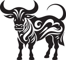 Pacific Pulse Tahiti Bull Graphic Emblem Tropical Taurus Bull Vector Design Inspired by Tahiti