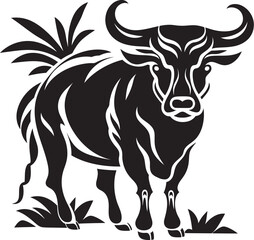 Tribal Tribute Vector Bull Logo in Tahitian Style Pacific Pulse Tahiti Bull Graphic Emblem
