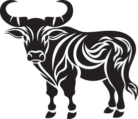 Tribal Treasure Tahitian Bull Vector Design Pacific Paradise Bull Logo in Tahiti Theme