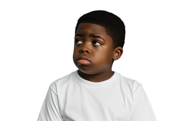 Close up of a worried african boy