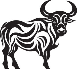 Tiki Taurus Tahitian Bull Vector Emblem Tribal Tempest Bull Logo in Tahiti Style