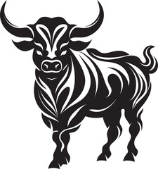 Pacific Power Vector Bull in Tahiti Theme Exotic Elegance Tahitian Bull Graphic Symbol