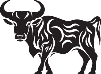 Island Majesty Tahitian Bull Graphic Logo Pacific Pulse Bull Icon in Tahiti Style