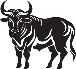 Pacific Pulse Bull Icon in Tahiti Style Tiki Taurus Tahitian Bull Vector Emblem