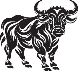 Polynesian Pride Bull Vector Logo with Tahitian Flair Tropic Tribute Tahiti Style Bull Icon Design