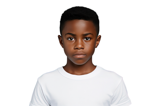 Close up of a worried african boy